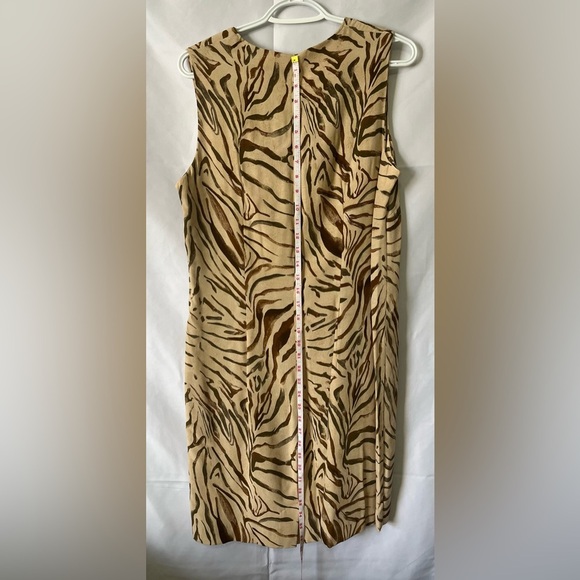 Vanity Fair Dress Women’s 10 Vintage Tiger Print Shift Side Zip Lined Retro - Picture 3 of 13